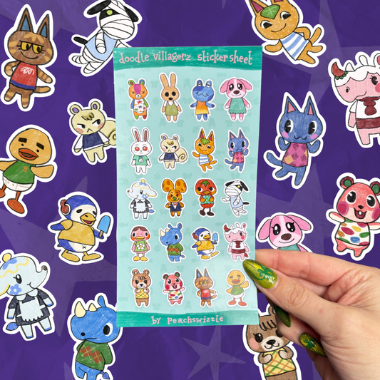 DOODLE VILLAGERS - sticker sheet