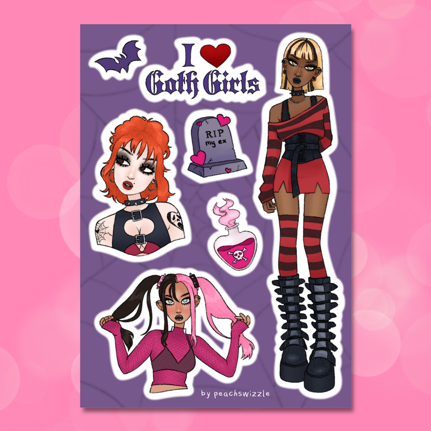 I HEART GOTH GIRLZ - sticker sheet image 1