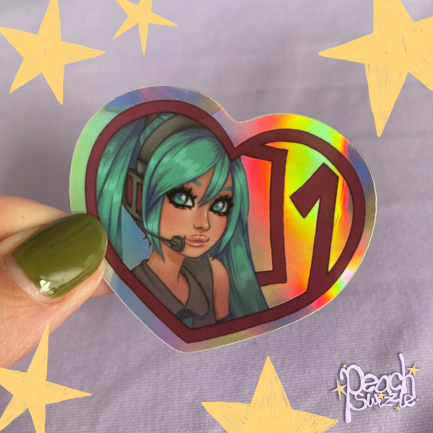 MIKU HEART - holographic mirror sticker