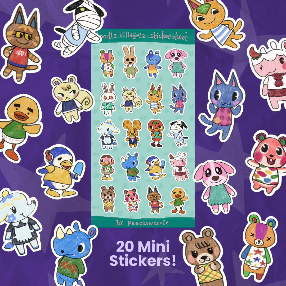 DOODLE VILLAGERS - sticker sheet