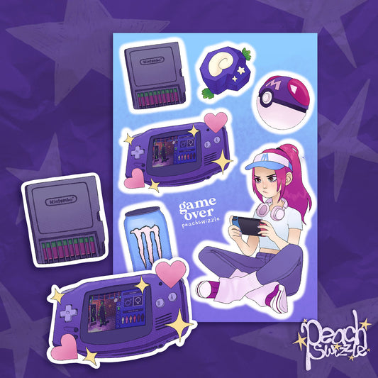 GAME OVER - sticker sheet