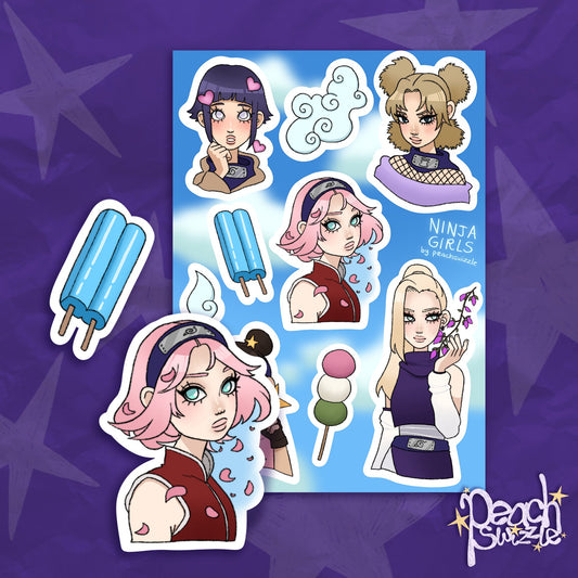 NINJA GIRLZ - sticker sheet