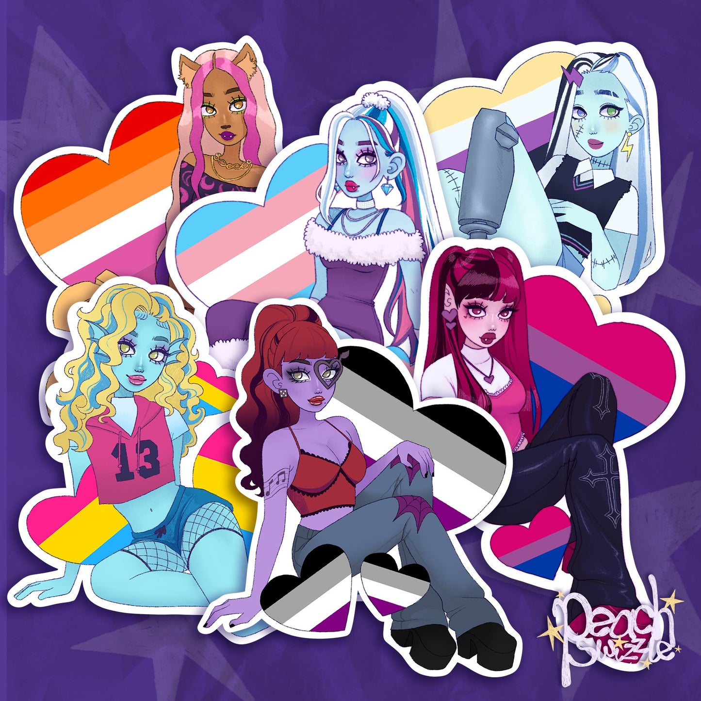 MONSTER PRIDE - sparkly holographic pride stickers